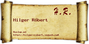 Hilger Róbert névjegykártya